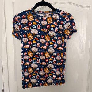 Bums and Roses Sports Matching Pajama Set SZ 9/10